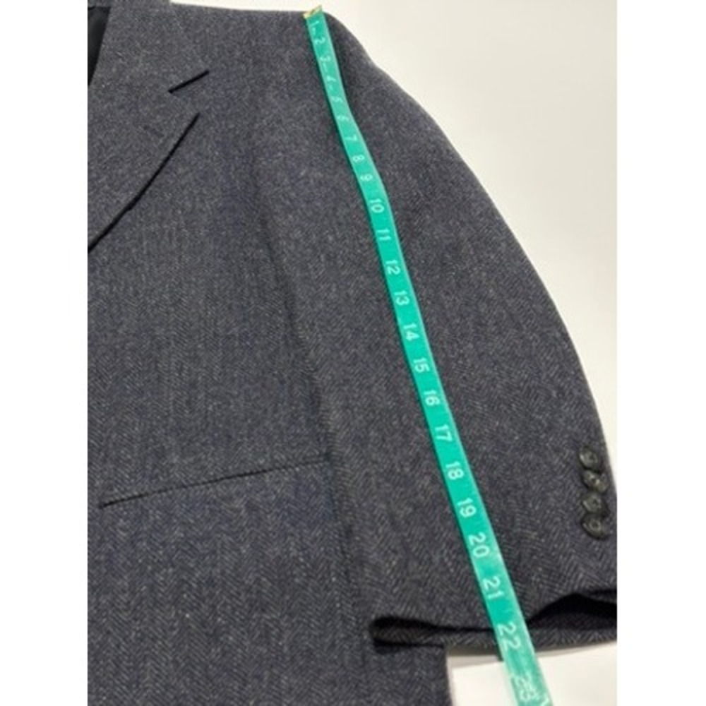 Vtg Tweed Nordstrom Broadmoor & Pike Herringbone Wool Blazer Mens 42S Short Coat - Picture 10 of 12